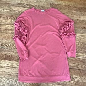 Ruffle Sleeve entro Shirt Dress